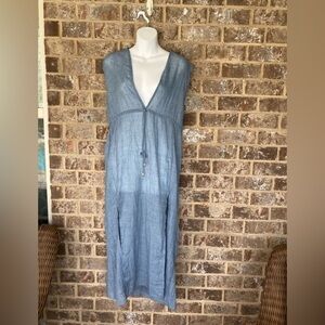 Tie front Midi Cover Up Dress Kona Sol Size Medium